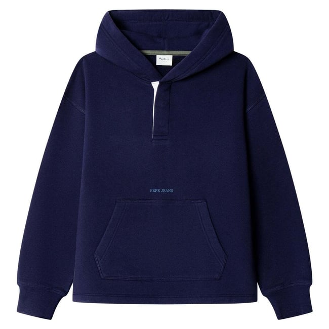 Sweat À Capuche Coupe Décontractée marine <span itemprop=