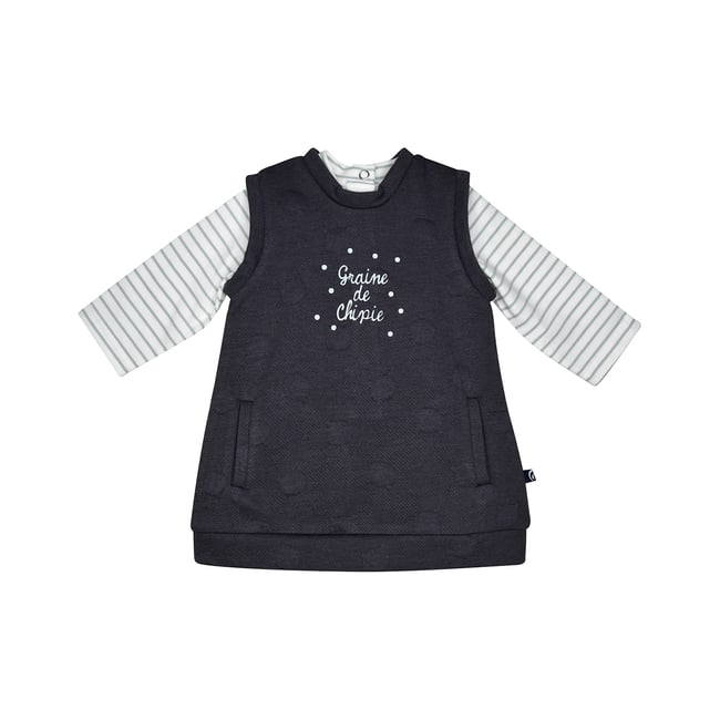 Ensemble tshirt robe providence maille gris <span itemprop=