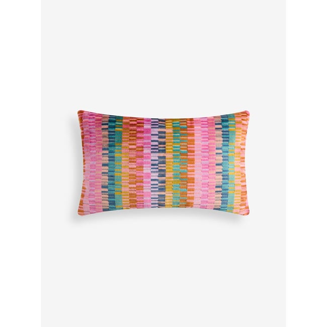 Coussin à rayures rio en velours coupé multi-lumineux <span itemprop=