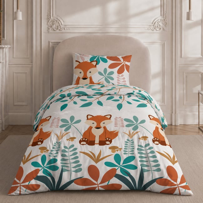 Parure de lit en coton motif géométrique, RENARDEAU multicolore <span itemprop=