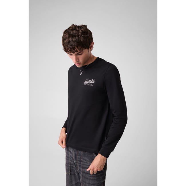 T-Shirt Classique À Manches Longues noir <span itemprop=