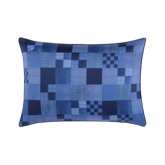 Taie d'oreiller en satin, K INDIGO multicolore <span itemprop=