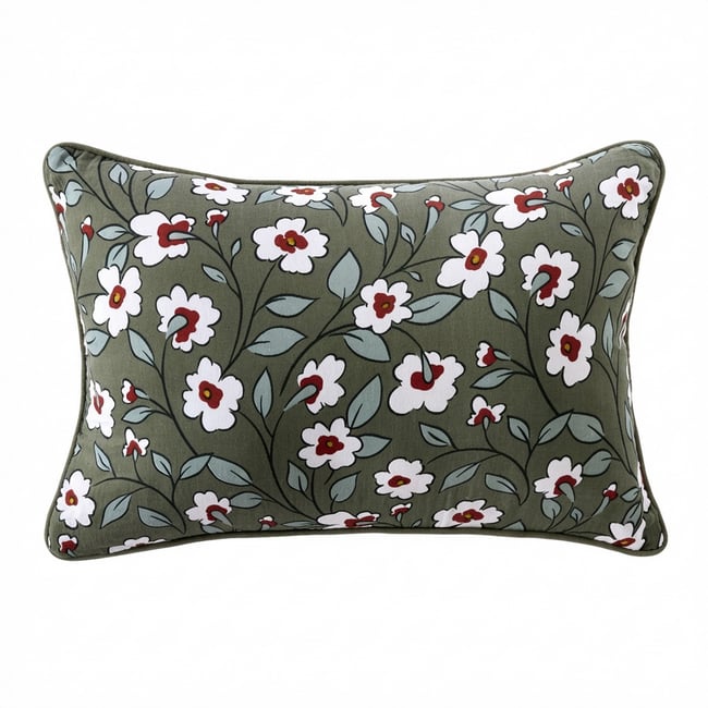 Coussin rectangulaire déhoussable 40x60 cm Gaze de Coton Azalée multicolore <span itemprop=