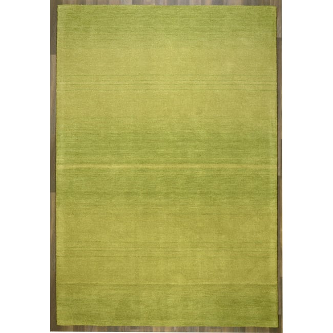 Tapis gabbeh GABURA, tissé à la main, 100% laine naturelle, à bordure Couleur vert <span itemprop=