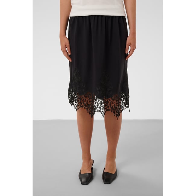 Jupe - tissage léger noir <span itemprop=
