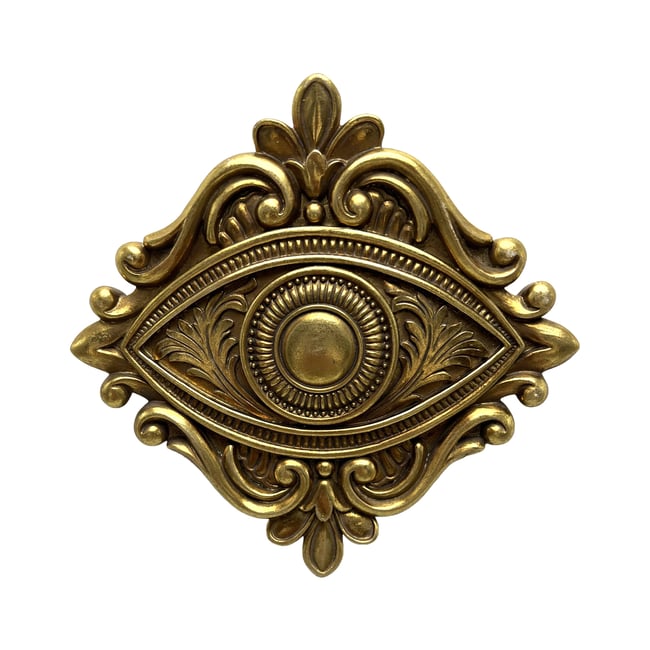 Déco murale oeil 13.2x13cm Couleur or <span itemprop=