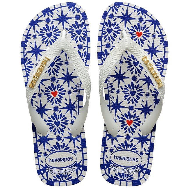 Tongs HAV TOP SAO LUIS blanc/bleu <span itemprop=