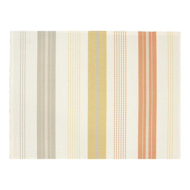 Set de table rayé plastique jaune <span itemprop=