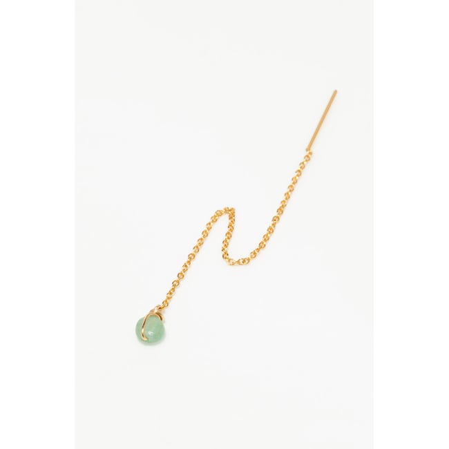 Bijou d'oreille Stella multi-positions - Aventurine argent / tanzanite <span itemprop=