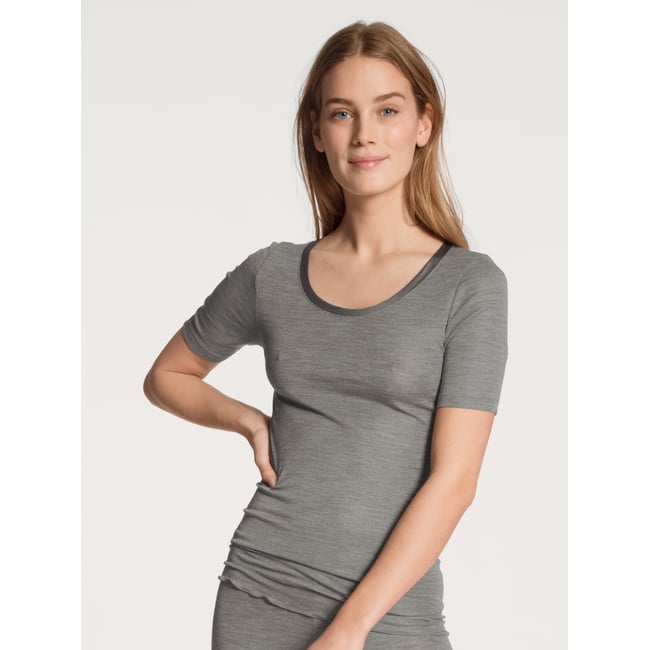 T-Shirt à manches courtes manches courtes Laine TRUE CONFIDENCE platin melé_ <span itemprop=