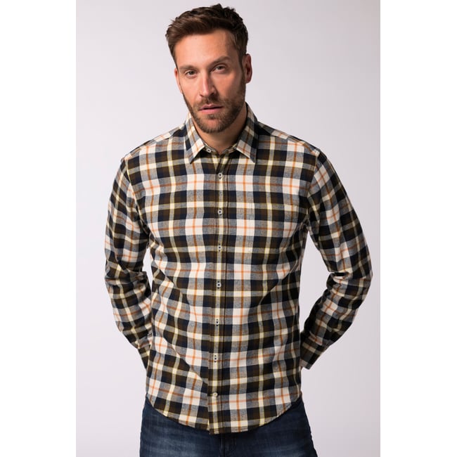 Chemise en flanelle à carreaux chocolat noir <span itemprop=