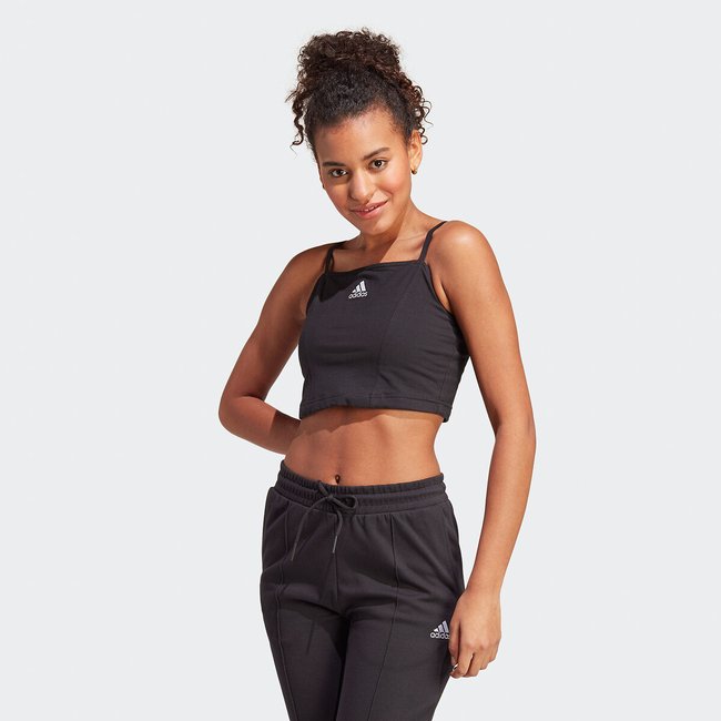 Top crop tirantes finos, Brand of Love negro <span itemprop=