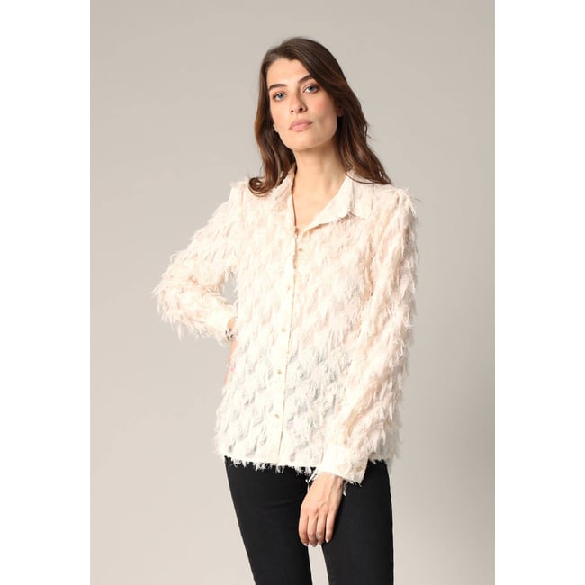 Chemise à froufrous FROUFROU crème <span itemprop=