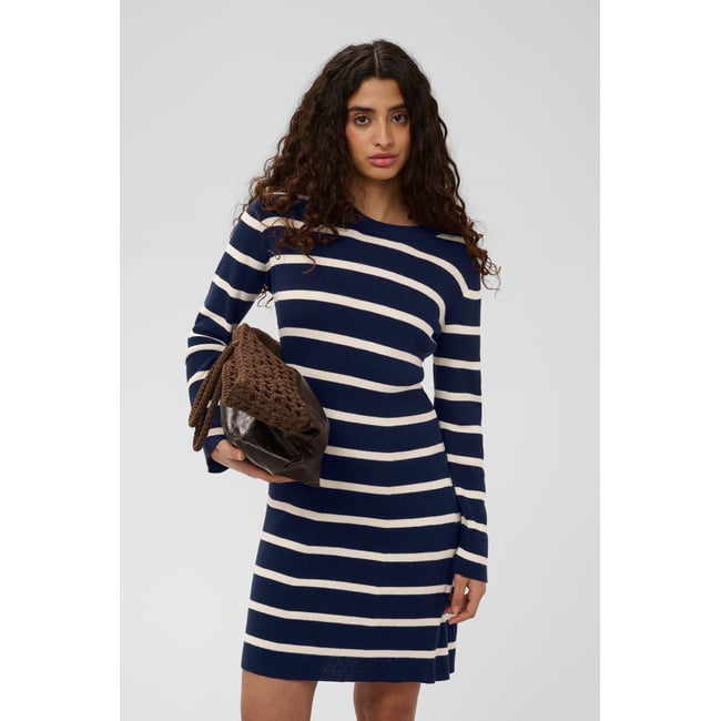 Robe bleu navy w turtledove stripe <span itemprop=