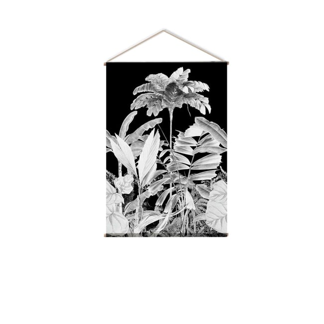 Toile murale rectangulaire imprimée palmier PANORAMA Couleur blanc <span itemprop=