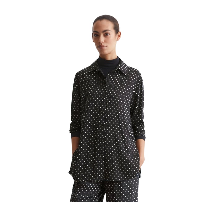 Blouse longue regular en LENZING™ ECOVERO™ noir <span itemprop=