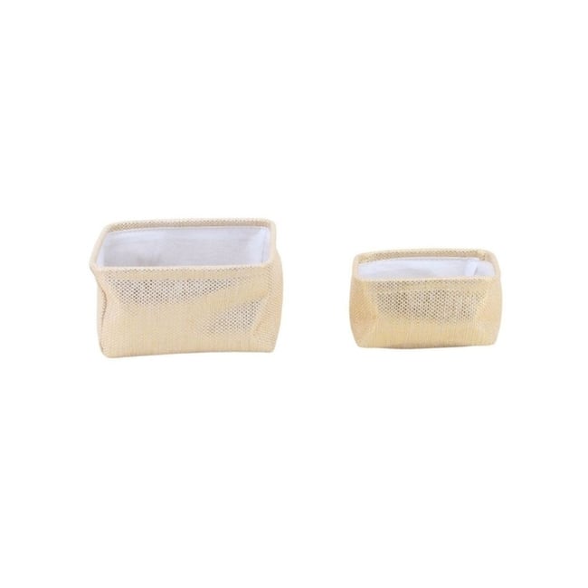 Lot de 2 paniers rectangulaires Couleur doré <span itemprop=