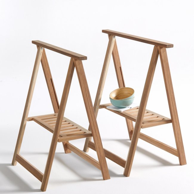 Set of 2 Julma Acacia Trestles, acacia, LA REDOUTE INTERIEURS