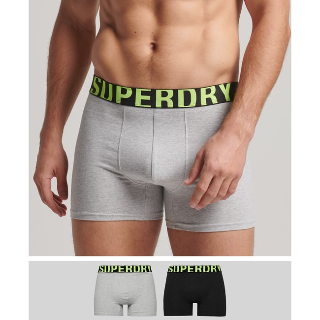 Lot de 2 boxers unis gris foncé + gris moyen <span itemprop=