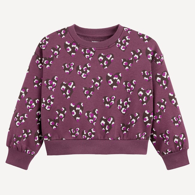 Sweat col rond en molleton, imprimé coeurs - LA REDOUTE COLLECTIONS