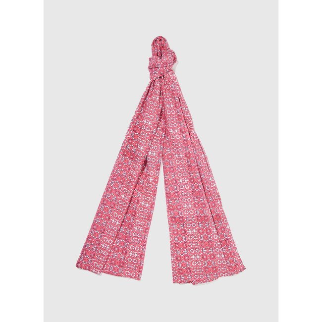 Paréo voile de coton bio imprimé SARONG rose clair oxalys <span itemprop=