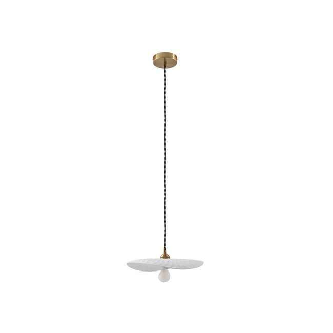 Suspension en céramique moderne, Annira Couleur blanc, laiton <span itemprop=