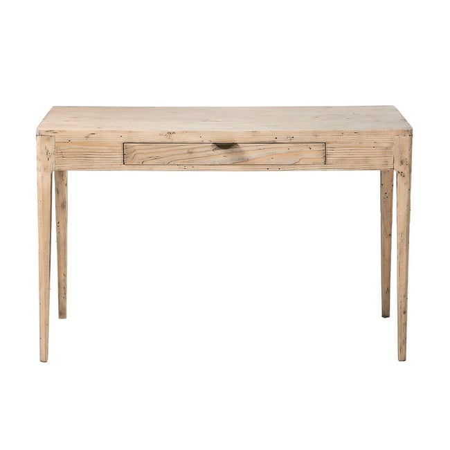 Bureau 1 tiroir en pin massif - HENRI Couleur bois foncé <span itemprop=