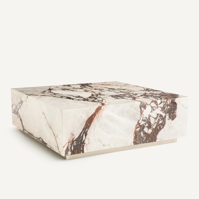 Table basse carrée, céramique, Alcana Couleur céramique marbre brique <span itemprop=