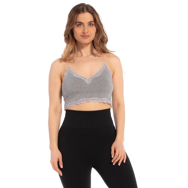 Cozy Crop Top Bralette grey marl MAGIC BODYFASHION