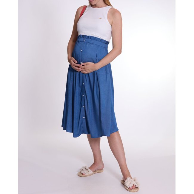 Jupe de maternité Dallas mid blue <span itemprop=