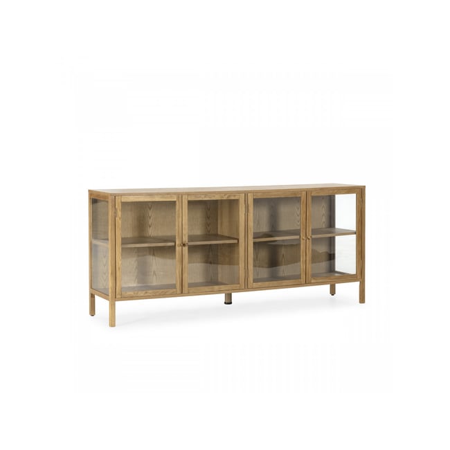 Buffet  en placage  portes 180 cm, CARMEN Couleur marron clair <span itemprop=