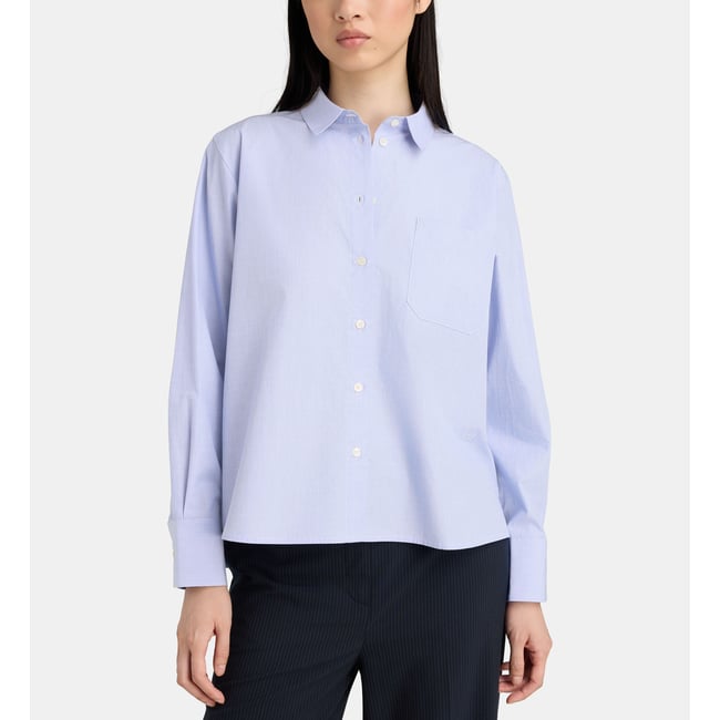 Chemise droite odelaide coton bio bleu <span itemprop=