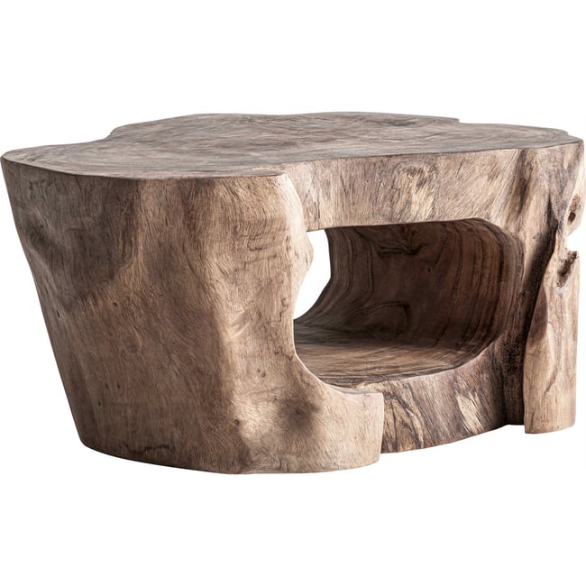 Table basse en bois de suar style ethnique Couleur bois naturel brun <span itemprop=