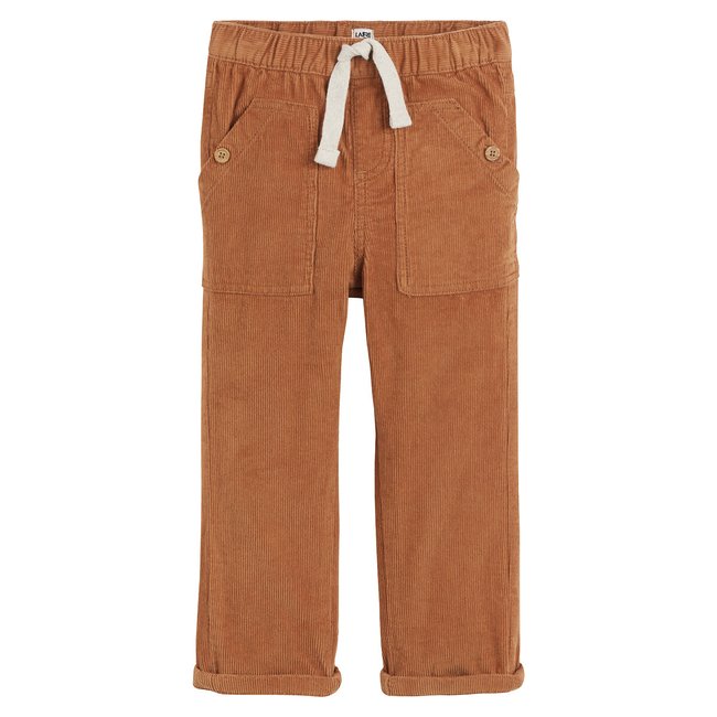 Corduroy Straight Trousers, camel, LA REDOUTE COLLECTIONS