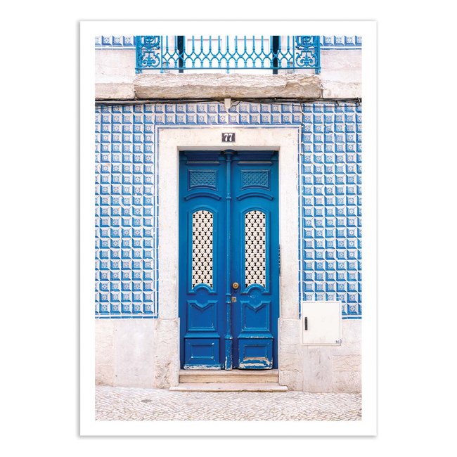 Affiche d’art 50 x 70 cm - Blue Lisbon - Raisa Zwart Couleur bleu <span itemprop=