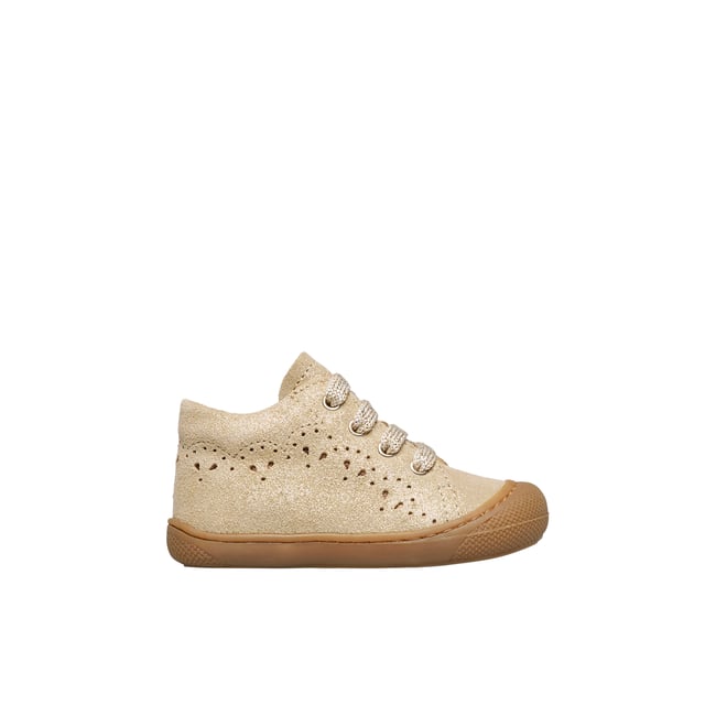 Chaussures premiers pas en suède pailleté LUBBY platine- <span itemprop=