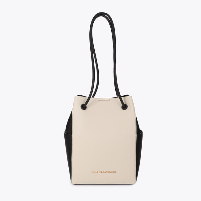 Sac seau bicolore à anses cordons - LOLA CASADEMUNT