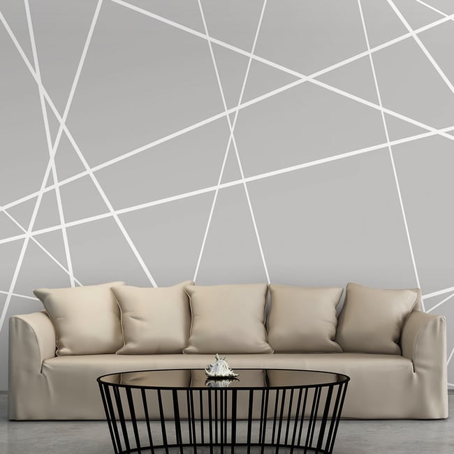 Papier peint intissé panoramique Modern Cobweb Couleur blanc <span itemprop=