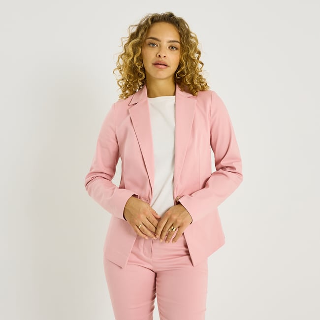 Veste blazer structurée rose <span itemprop=