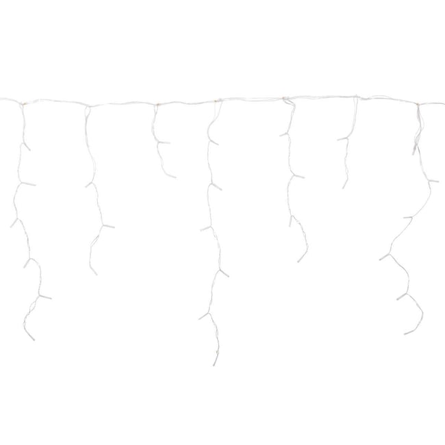 Rideau lumineux stalactite d'extérieur 5 m 300 LED blanc froid avec minuteur et transformateur Couleur unique <span itemprop=