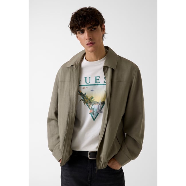 Veste En Nylon vert olive <span itemprop=