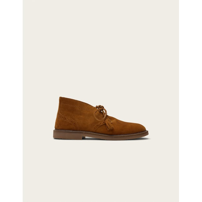 Bottines à lacets DEZI suède ambre <span itemprop=