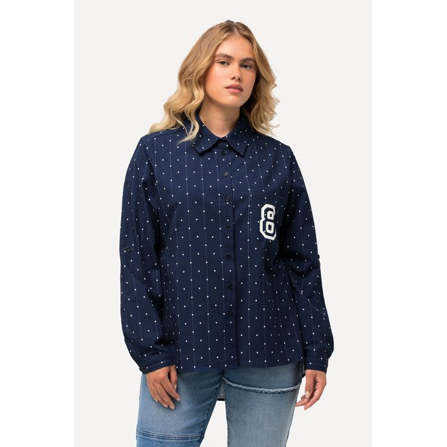 Chemisier à pois plus long dans le dos. Col - ULLA POPKEN