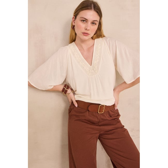 Blouse brodée à manches 3/4 DEBORAH - Maison 123