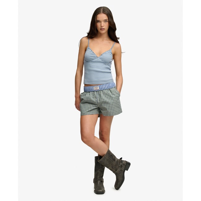 Short en Coton Mini Carreaux Coupe Ample - SUPERDRY