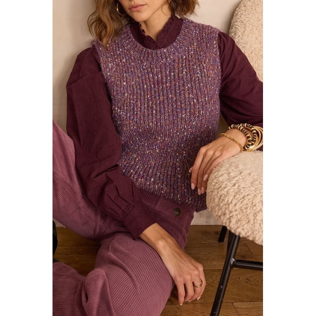 Pull BOLTON sans manches violet <span itemprop=