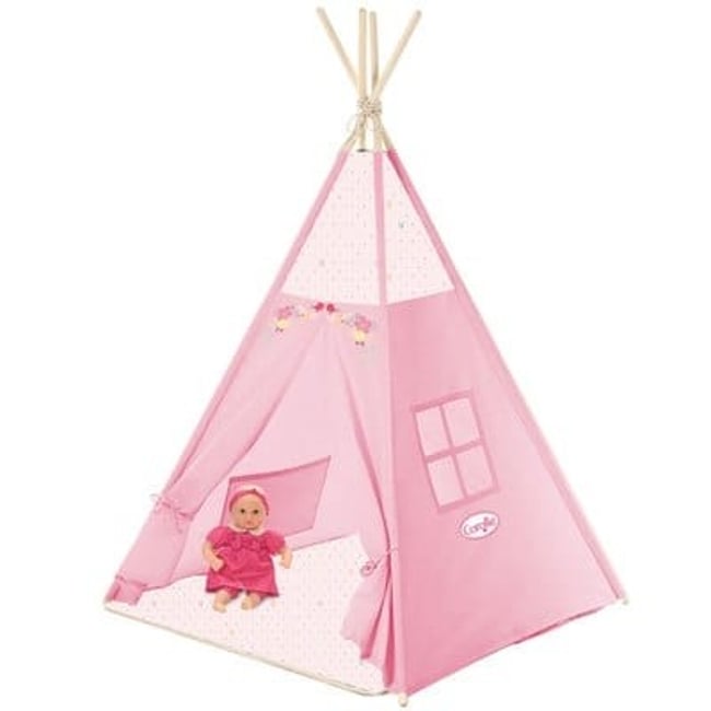 PaLulli Tente De Jeu Grande Tipi Enfants Avec Tapis, Anti-Collaps & 4 Coussins - Tipi Portable Intérieur Extérieur En Coton (Bambi Olive)
