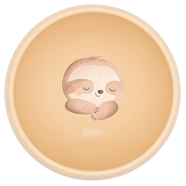 Bol en silicone avec ventouse ANIMAUX beige <span itemprop=