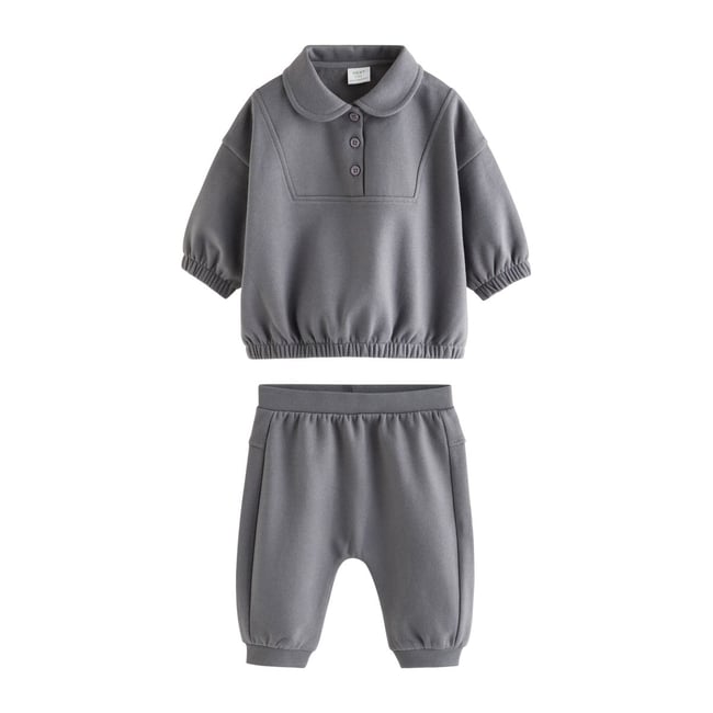 Ensemble pantalon de jogging et pull bébé gris <span itemprop=