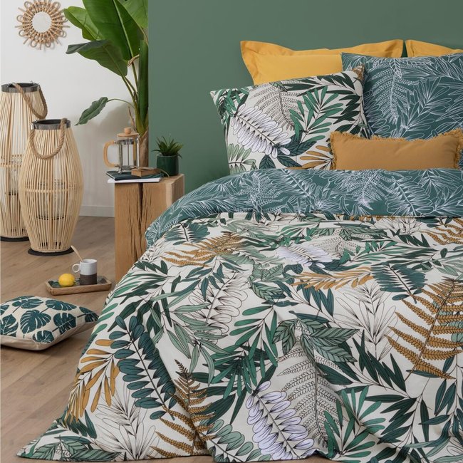 Parure de lit TROPIK vert <span itemprop=